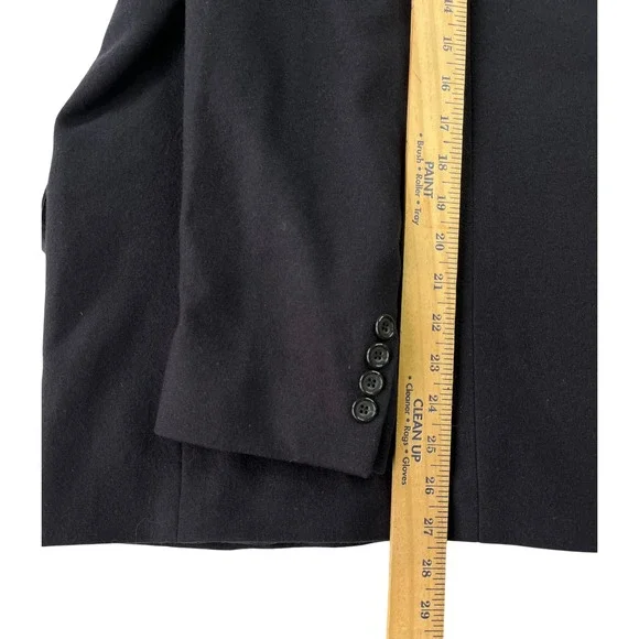Oscar de la Renta Men's Classic Black Wool cashmere Blend Blazer Jacket Suit 42L